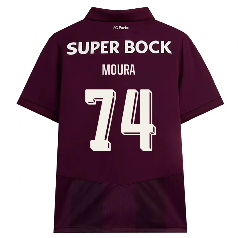 Danxen Criança Camisola Francisco Moura #74 Borgonha Branco Alternativa 2026/27 Camisa Brasil