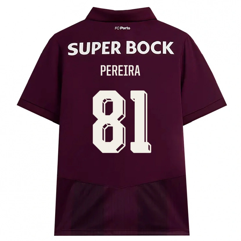Danxen Criança Camisola Martim Pereira #81 Borgonha Branco Alternativa 2026/27 Camisa Brasil