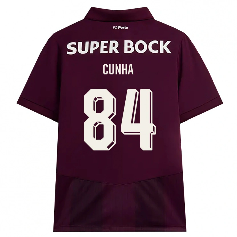 Danxen Criança Camisola Martim Cunha #84 Borgonha Branco Alternativa 2026/27 Camisa Brasil