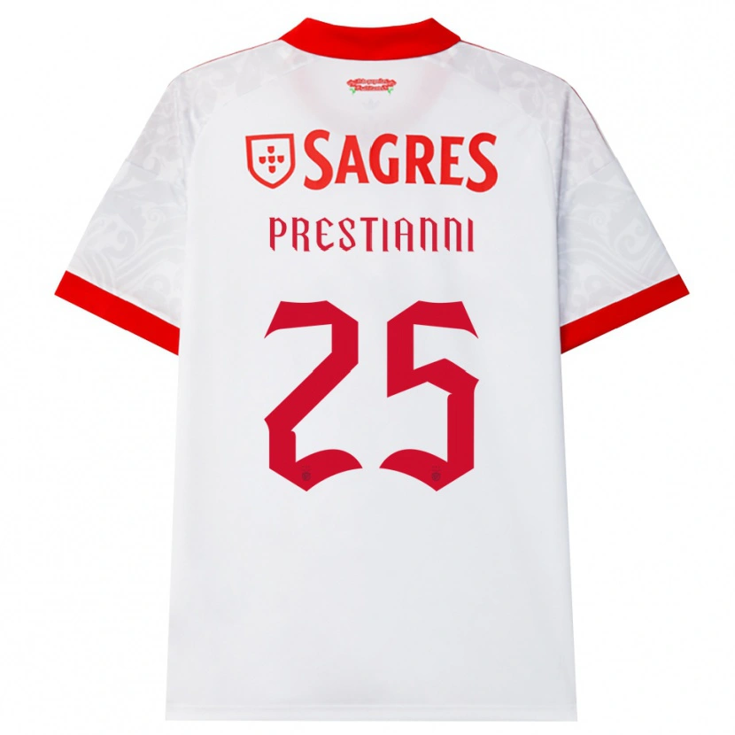 Danxen Criança Camisola Gianluca Prestianni #25 Branco Vermelho Amarelo Alternativa 2026/27 Camisa Brasil