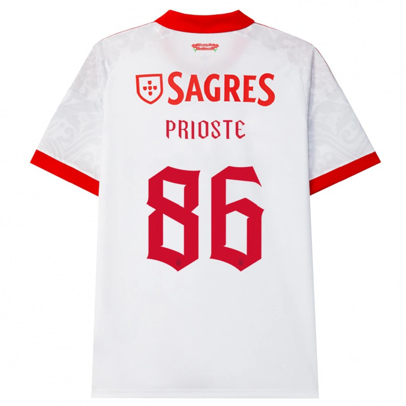 Danxen Criança Camisola Diogo Prioste #86 Branco Vermelho Amarelo Alternativa 2026/27 Camisa Brasil