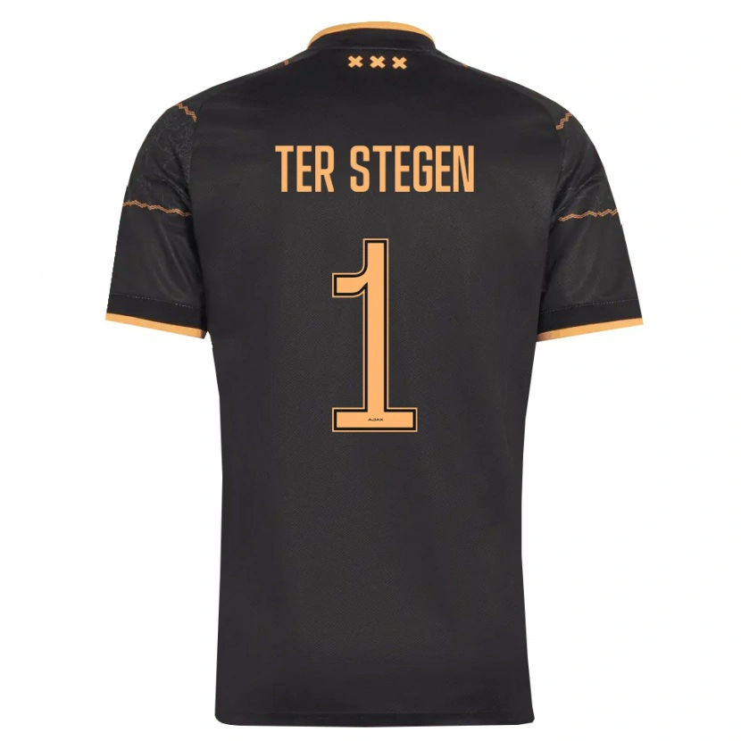 Danxen Criança Camisola Marc-André Ter Stegen #1 Preto Laranja Alternativa 2026/27 Camisa Brasil