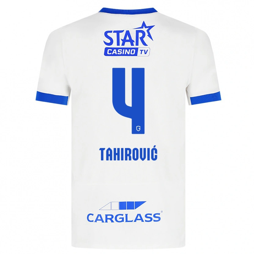 Danxen Criança Camisola Benjamin Tahirovic #4 Branco Azul Alternativa 2026/27 Camisa Brasil