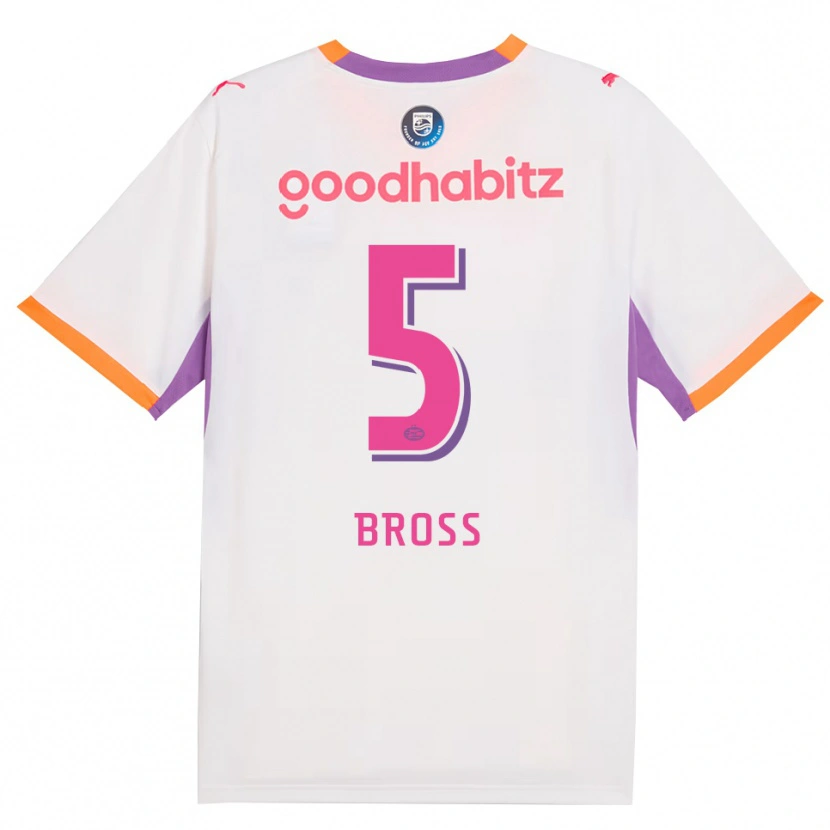 Danxen Criança Camisola Melanie Bross #5 Branco Roxo Laranja Alternativa 2026/27 Camisa Brasil