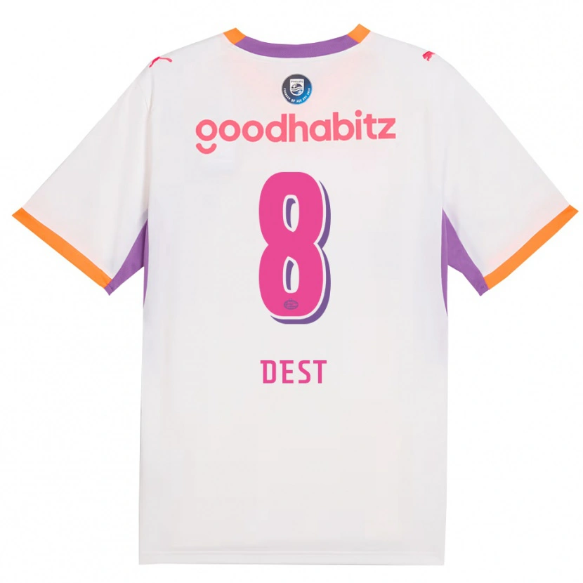 Danxen Criança Camisola Sergiño Dest #8 Branco Roxo Laranja Alternativa 2026/27 Camisa Brasil