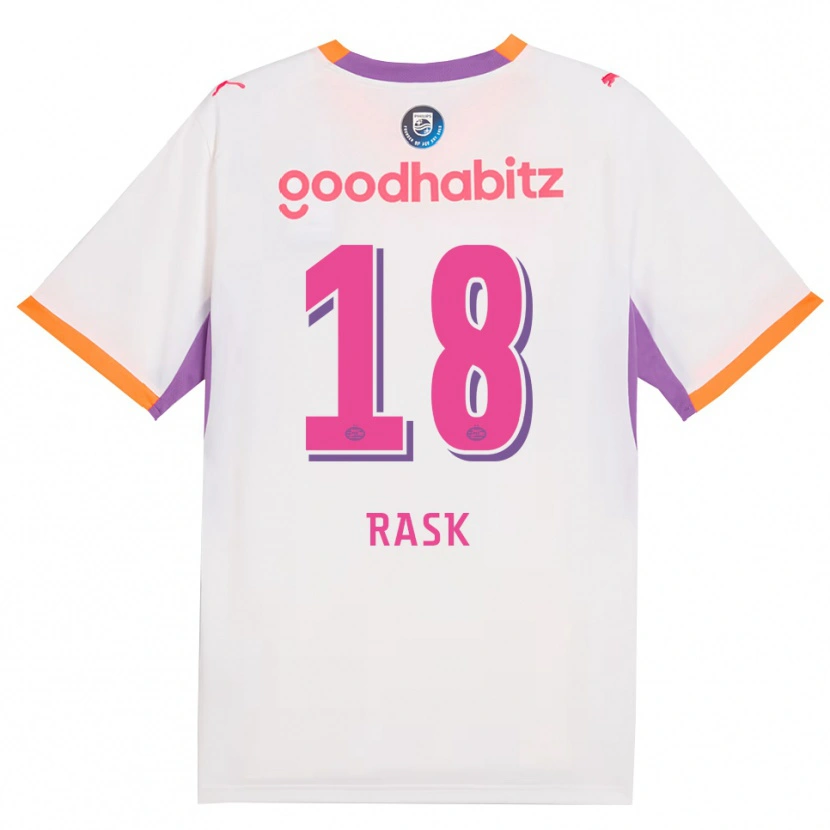 Danxen Criança Camisola Caroline Rask #18 Branco Roxo Laranja Alternativa 2026/27 Camisa Brasil