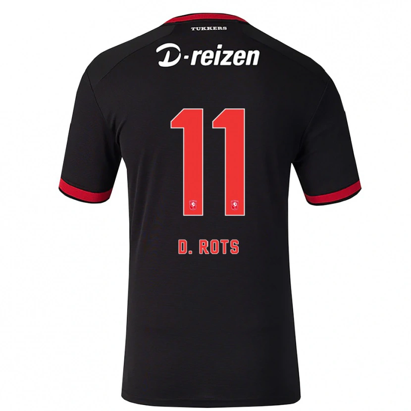 Danxen Criança Camisola Daan Rots #11 Vermelho Branco Preto Alternativa 2026/27 Camisa Brasil