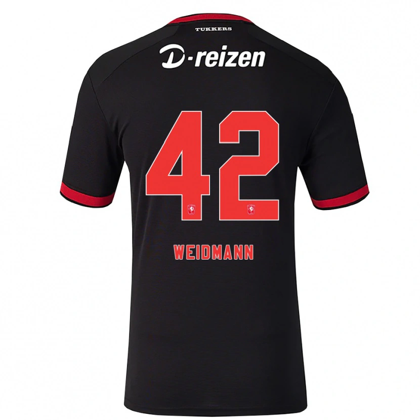 Danxen Criança Camisola Daouda Weidmann #42 Vermelho Branco Preto Alternativa 2026/27 Camisa Brasil