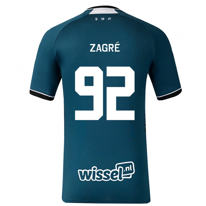 Danxen Criança Camisola Arthur Zagré #92 Darkslategray Branco Alternativa 2026/27 Camisa Brasil
