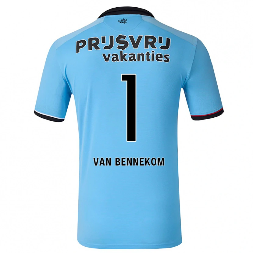 Danxen Criança Camisola Duron Van Bennekom #1 Deepskyblue Preto Vermelho Alternativa 2026/27 Camisa Brasil