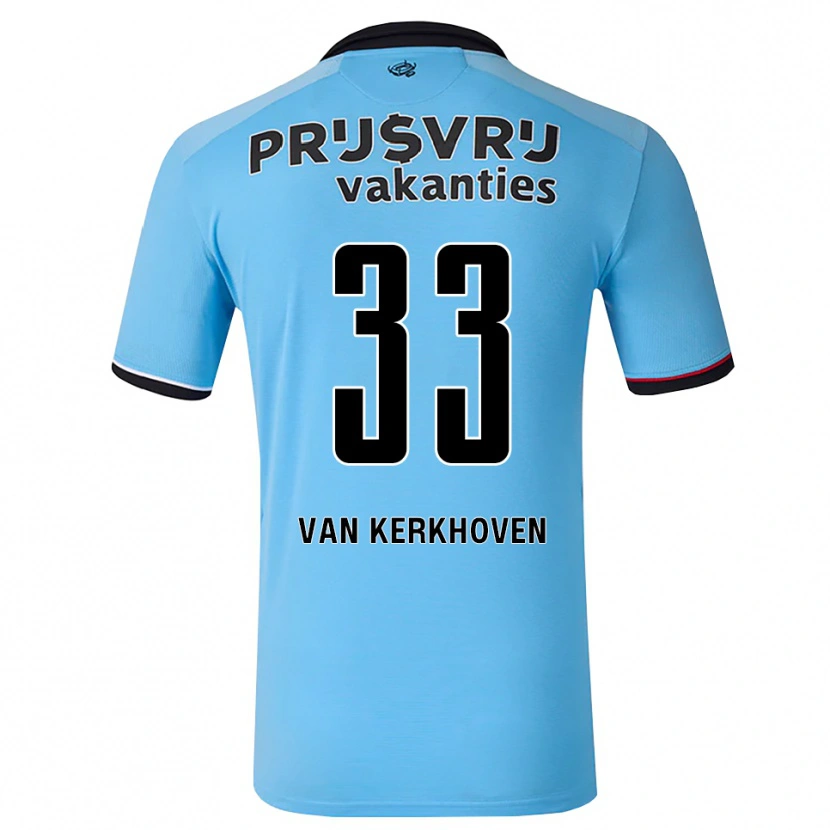 Danxen Criança Camisola Ella Van Kerkhoven #33 Deepskyblue Preto Vermelho Alternativa 2026/27 Camisa Brasil
