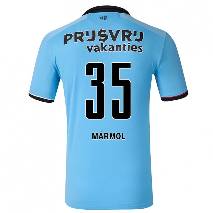 Danxen Criança Camisola Mika Mármol #35 Deepskyblue Preto Vermelho Alternativa 2026/27 Camisa Brasil
