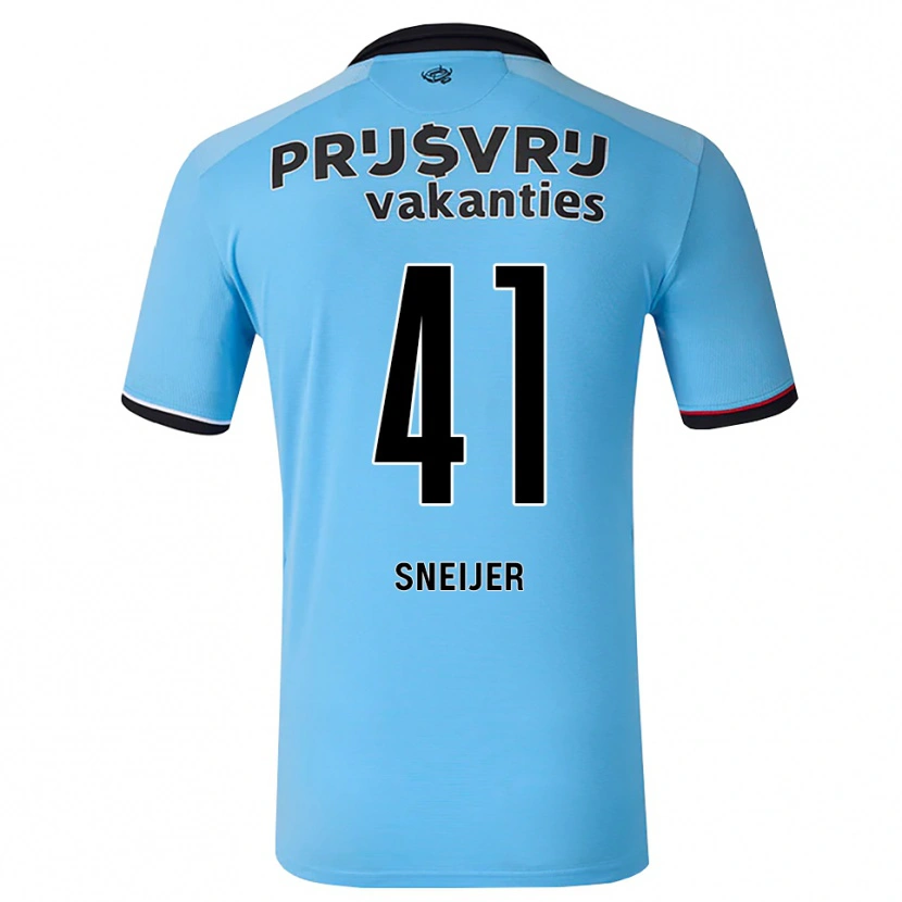 Danxen Criança Camisola Zino Sneijer #41 Deepskyblue Preto Vermelho Alternativa 2026/27 Camisa Brasil