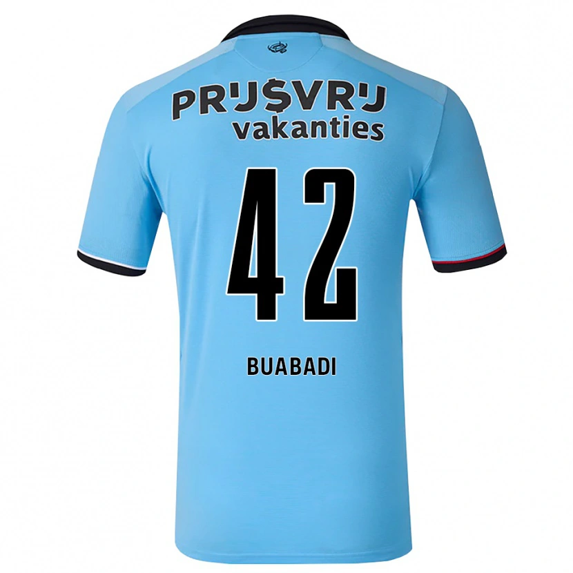Danxen Criança Camisola Esther Buabadi #42 Deepskyblue Preto Vermelho Alternativa 2026/27 Camisa Brasil