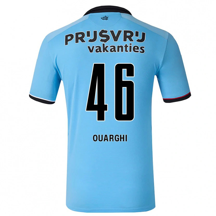 Danxen Criança Camisola Ayoub Ouarghi #46 Deepskyblue Preto Vermelho Alternativa 2026/27 Camisa Brasil
