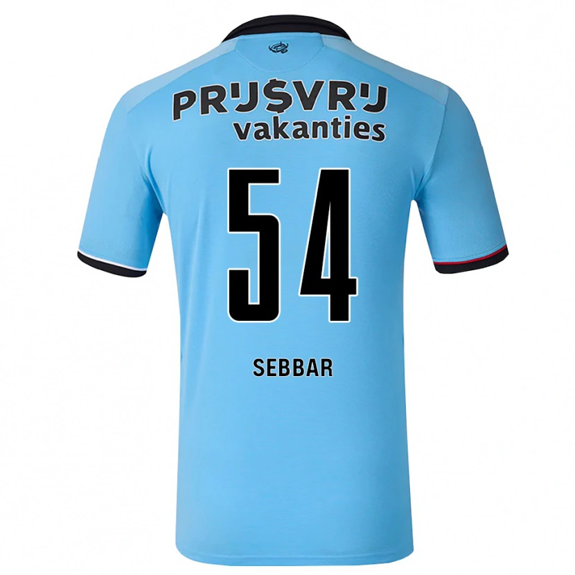 Danxen Criança Camisola Marouane Sebbar #54 Deepskyblue Preto Vermelho Alternativa 2026/27 Camisa Brasil