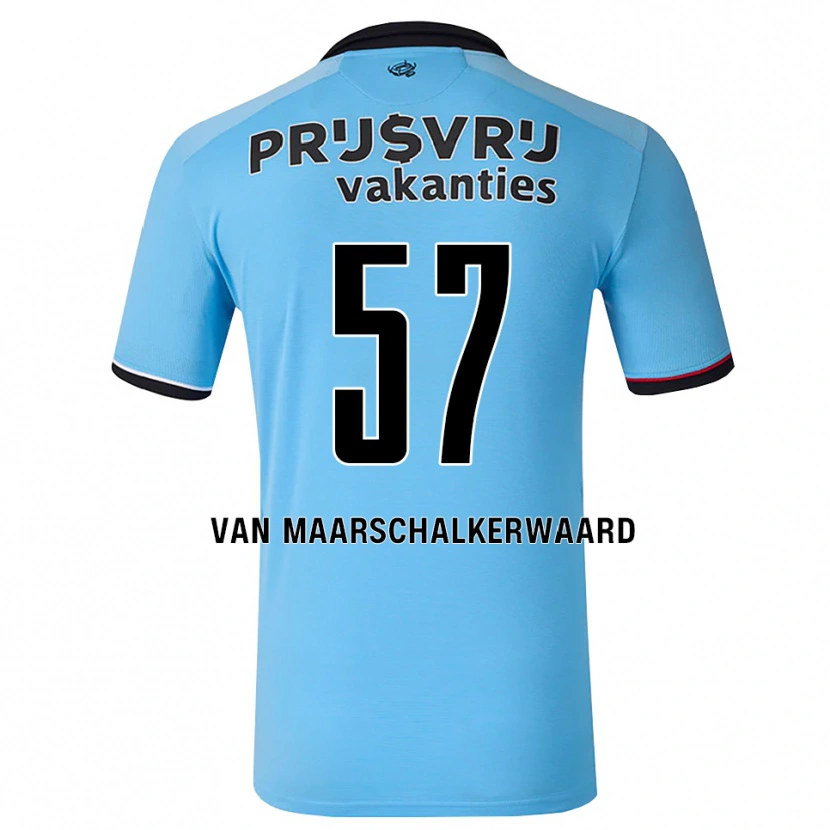 Danxen Criança Camisola Pieter Van Maarschalkerwaard #57 Deepskyblue Preto Vermelho Alternativa 2026/27 Camisa Brasil