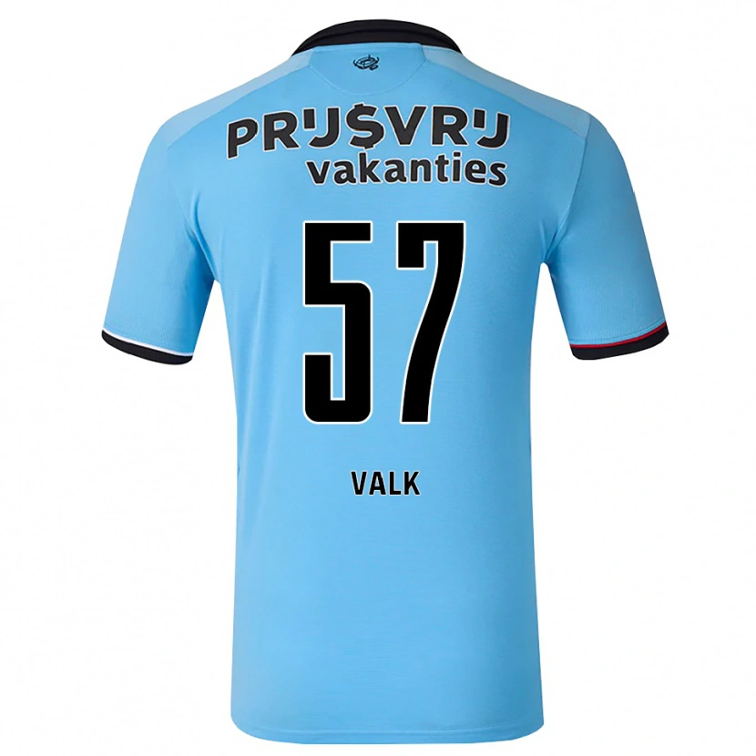Danxen Criança Camisola Sem Valk #57 Deepskyblue Preto Vermelho Alternativa 2026/27 Camisa Brasil