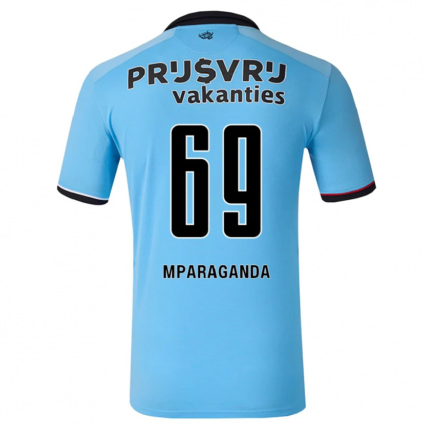 Danxen Criança Camisola Matthew Mparaganda #69 Deepskyblue Preto Vermelho Alternativa 2026/27 Camisa Brasil