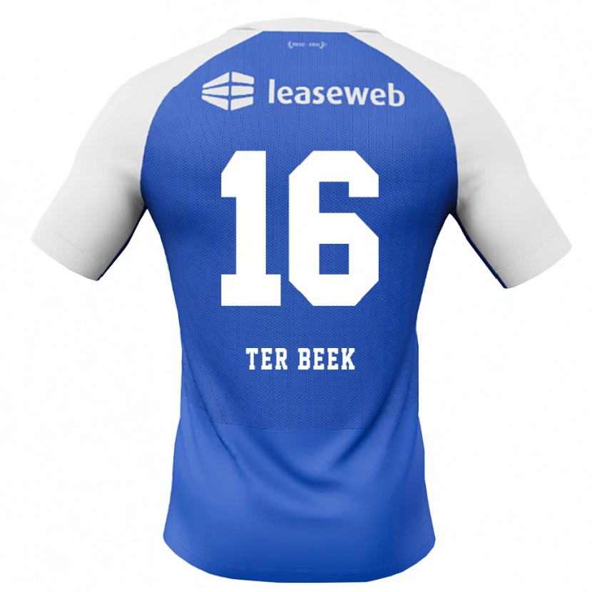 Danxen Criança Camisola Kai Ter Beek #16 Dodgerblue Vermelho Branco Alternativa 2026/27 Camisa Brasil