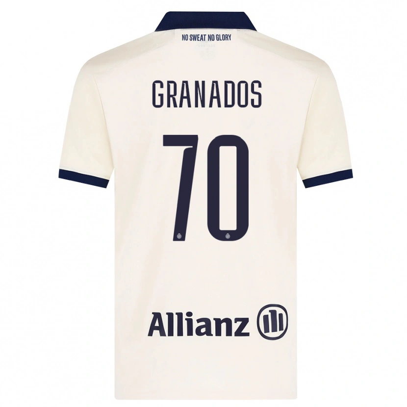 Danxen Criança Camisola Alejandro Granados #70 Beige Preto Alternativa 2026/27 Camisa Brasil