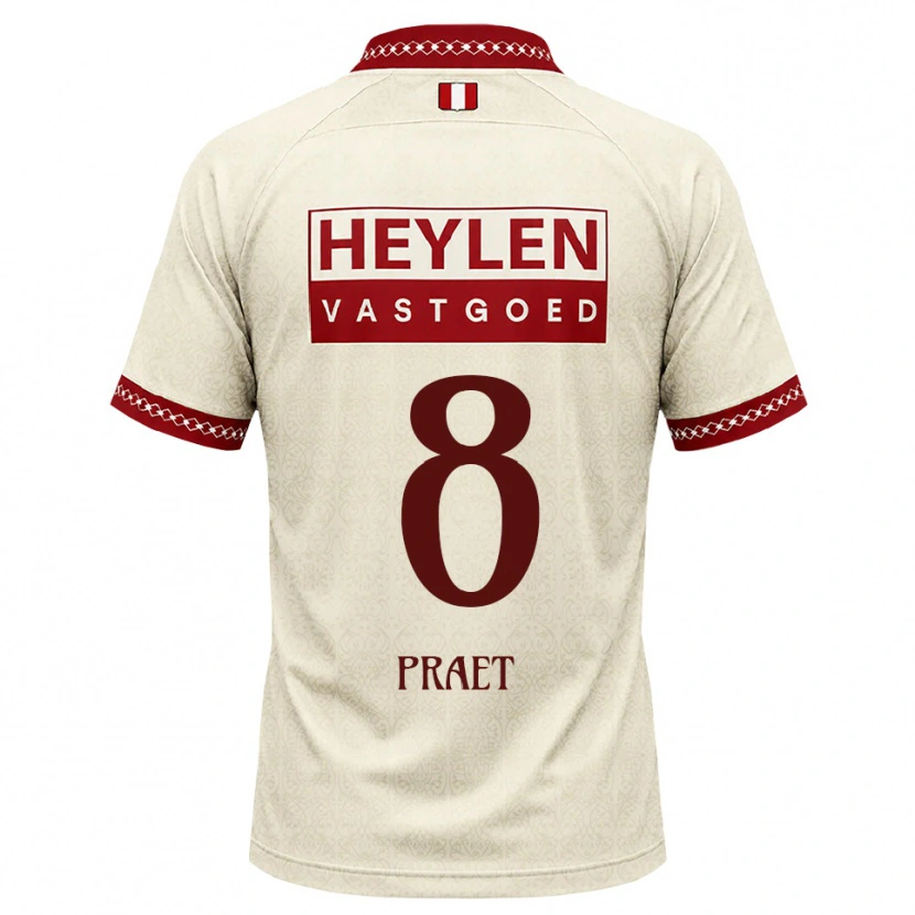 Danxen Criança Camisola Dennis Praet #8 Beige Vermelho Alternativa 2026/27 Camisa Brasil