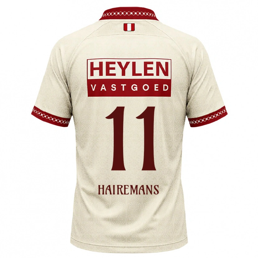 Danxen Criança Camisola Geoffry Hairemans #11 Beige Vermelho Alternativa 2026/27 Camisa Brasil
