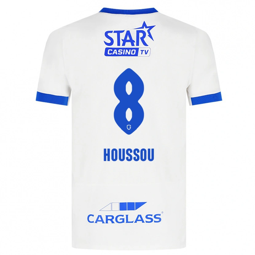 Danxen Criança Camisola Josué Houssou #8 Branco Azul Alternativa 2026/27 Camisa Brasil