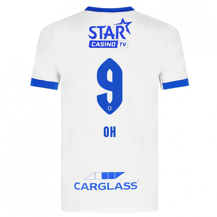 Danxen Criança Camisola Hyeon-Gyu Oh #9 Branco Azul Alternativa 2026/27 Camisa Brasil