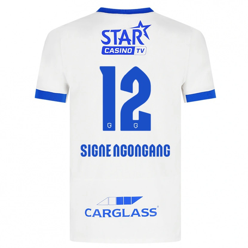 Danxen Criança Camisola Yannick Signe Ngongang #12 Branco Azul Alternativa 2026/27 Camisa Brasil