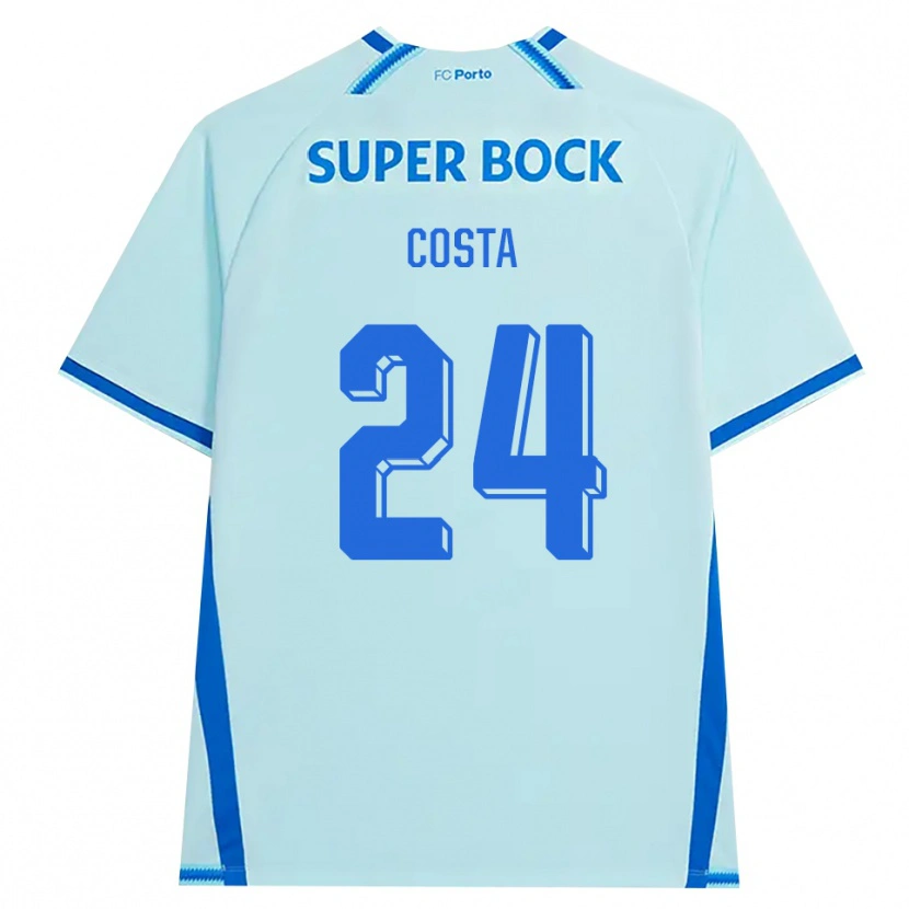 Danxen Criança Camisola João Costa #24 Lightcyan Azul Terceiro 2026/27 Camisa Brasil