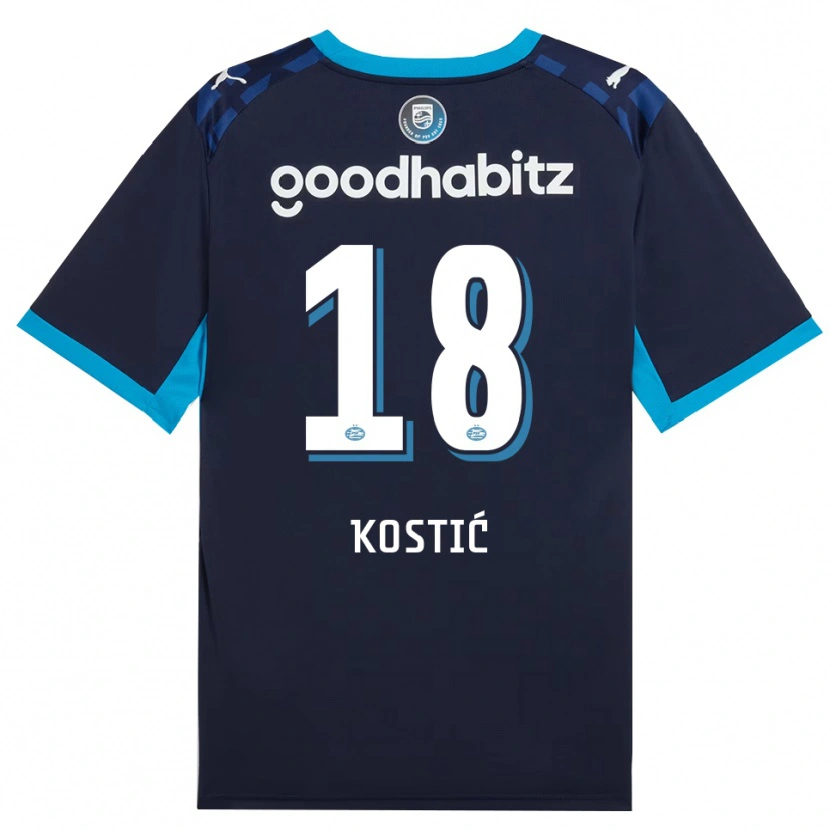 Danxen Criança Camisola Filip Kostic #18 Dodgerblue Royalblue Terceiro 2026/27 Camisa Brasil