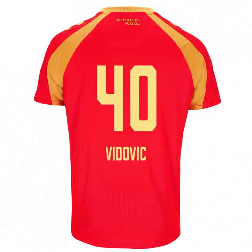 Danxen Criança Camisola Gabriel Vidovic #40 Vermelho Laranja Preto Alternativa 2026/27 Camisa Brasil