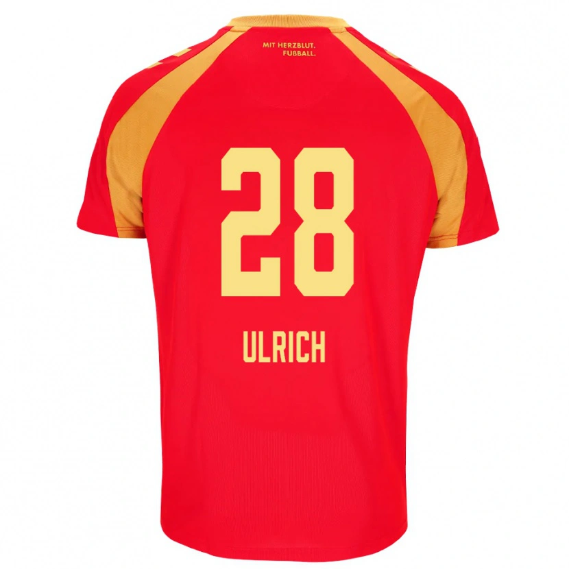 Danxen Criança Camisola Laurin Ulrich #28 Vermelho Laranja Preto Alternativa 2026/27 Camisa Brasil