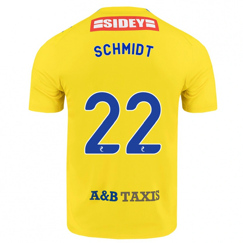 Danxen Criança Camisola Danny Schmidt #22 Amarelo Azul Preto Alternativa 2026/27 Camisa Brasil