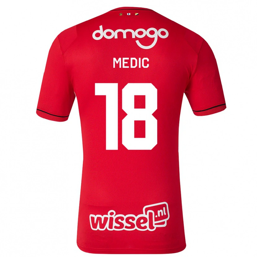 Danxen Criança Camisola Jakov Medic #18 Vermelho Branco Preto Principal 2026/27 Camisa Brasil