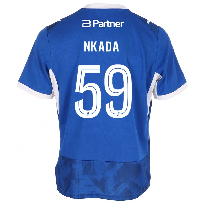 Danxen Criança Camisola Timothé Nkada #59 Azul Médio Branco Principal 2026/27 Camisa Brasil