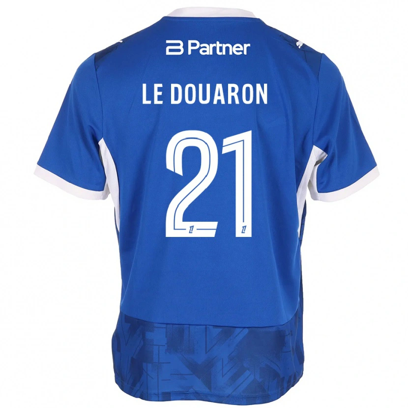 Danxen Criança Camisola Jérémy Le Douaron #21 Azul Médio Branco Principal 2026/27 Camisa Brasil