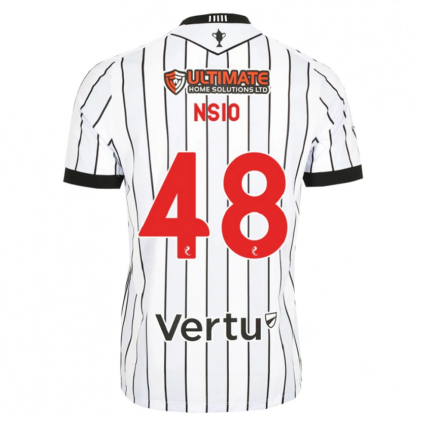 Danxen Homem Camisola Paul Nsio #48 Branco Preto Vermelho Principal 2026/27 Camisa Brasil