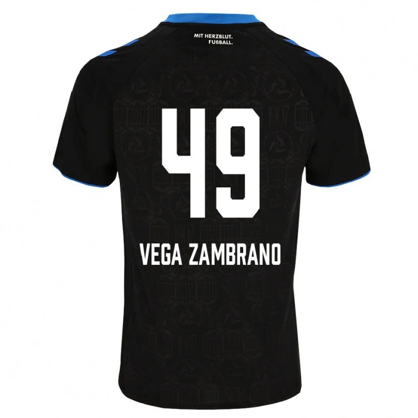 Danxen Homem Camisola Joel Vega Zambrano #49 Preto Branco Vermelho Principal 2026/27 Camisa Brasil