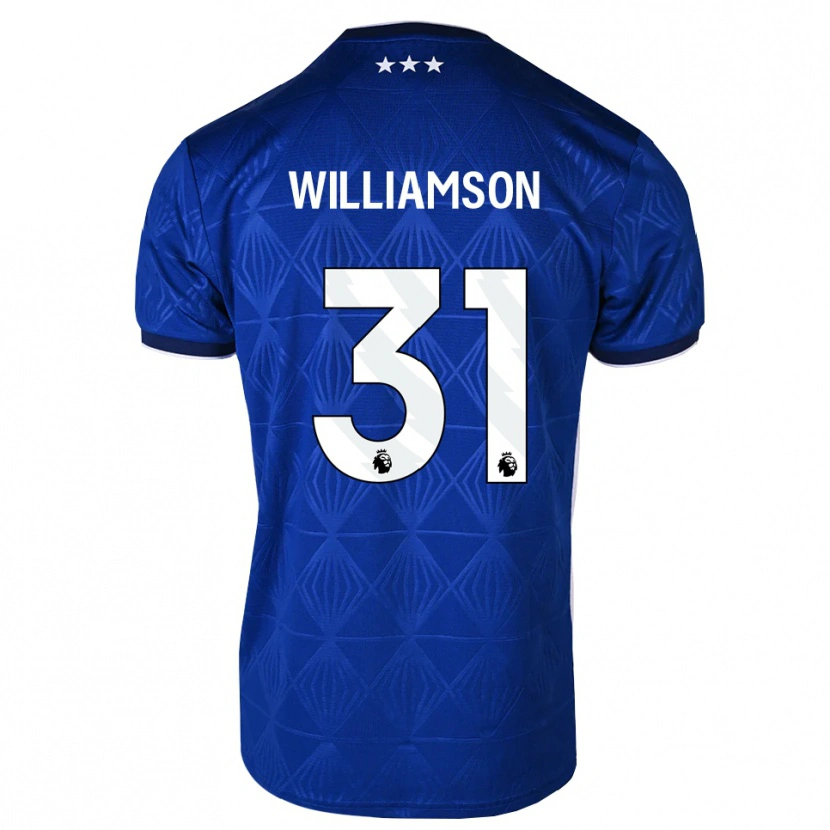 Danxen Homem Camisola Woody Williamson #31 Azul Médio Branco Vermelho Principal 2026/27 Camisa Brasil