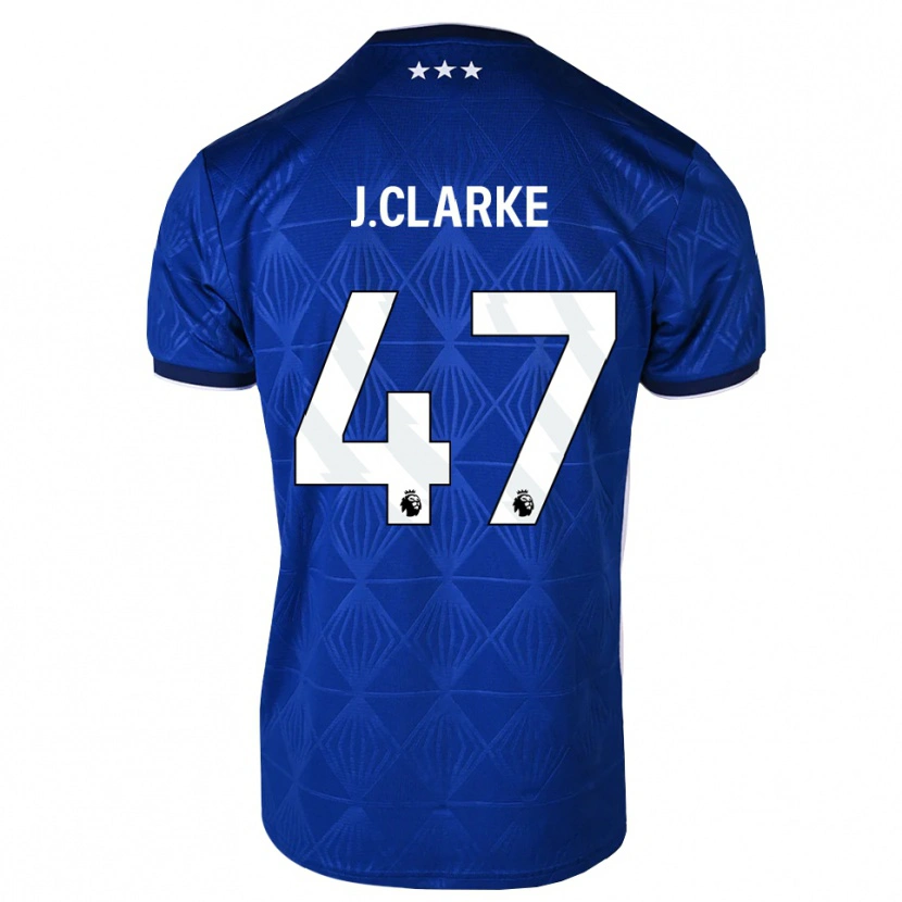 Danxen Homem Camisola Jack Clarke #47 Azul Médio Branco Vermelho Principal 2026/27 Camisa Brasil