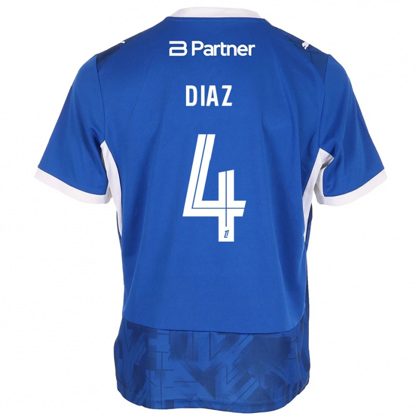 Danxen Homem Camisola Junior Diaz #4 Azul Médio Branco Principal 2026/27 Camisa Brasil
