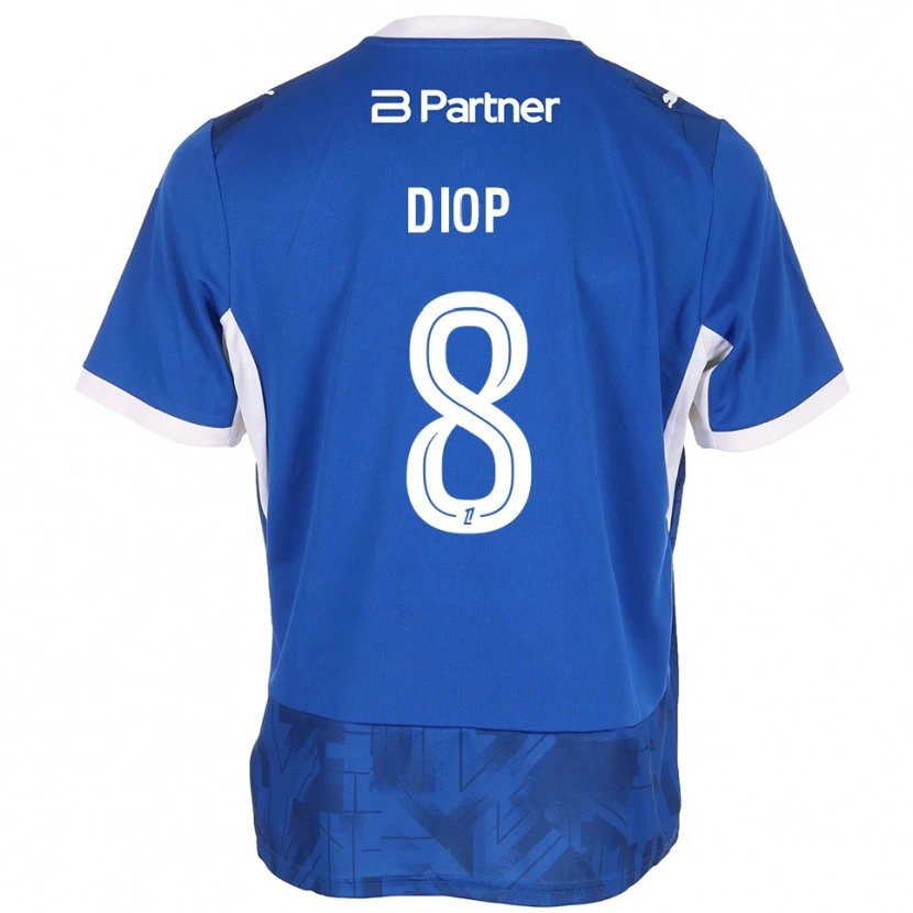 Danxen Homem Camisola Mouhamed Diop #8 Azul Médio Branco Principal 2026/27 Camisa Brasil