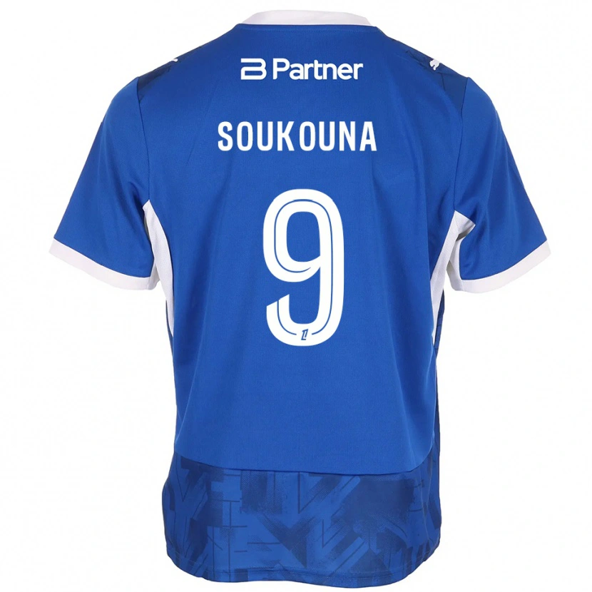 Danxen Homem Camisola Idrissa Soukouna #9 Azul Médio Branco Principal 2026/27 Camisa Brasil