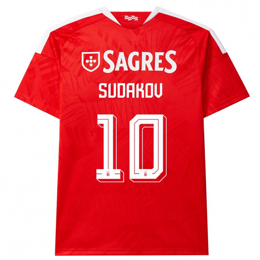 Danxen Homem Camisola Georgiy Sudakov #10 Vermelho Branco Amarelo Principal 2026/27 Camisa Brasil