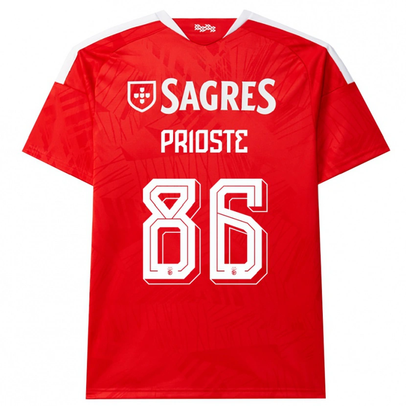 Danxen Homem Camisola Diogo Prioste #86 Vermelho Branco Amarelo Principal 2026/27 Camisa Brasil
