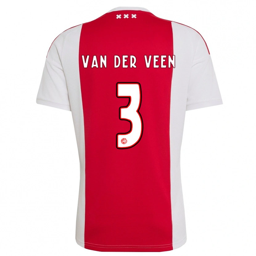 Danxen Homem Camisola Roos Van Der Veen #3 Vermelho Branco Amarelo Principal 2026/27 Camisa Brasil