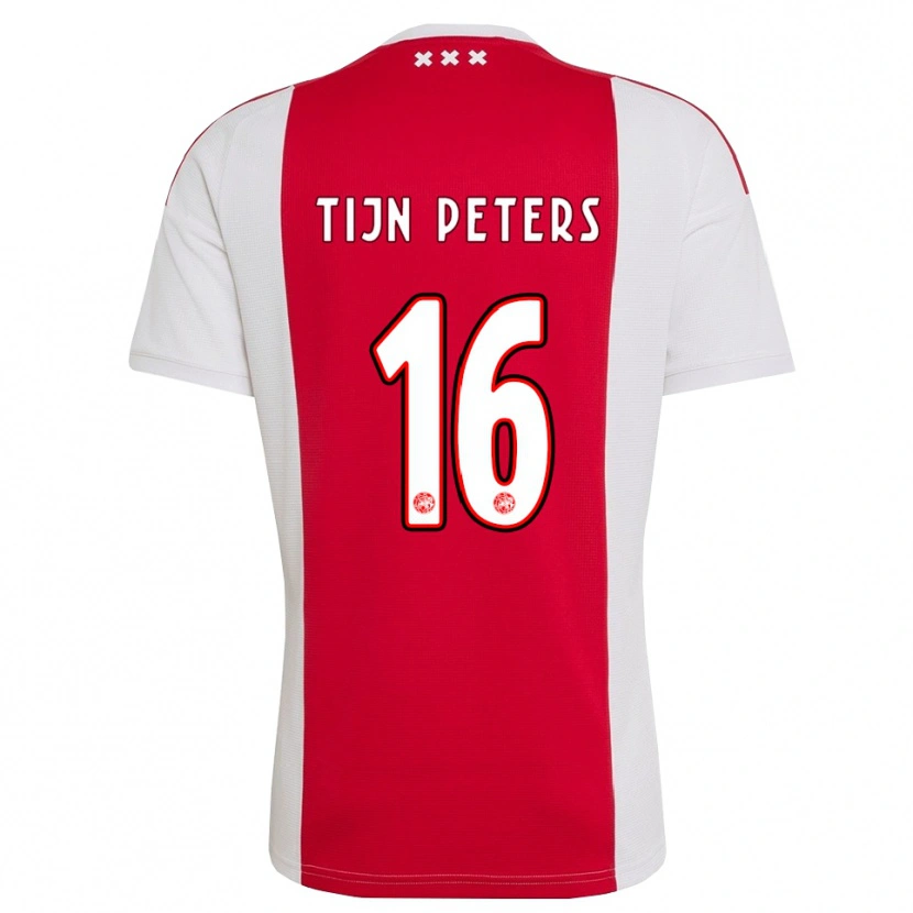 Danxen Homem Camisola Tijn Peters #16 Vermelho Branco Amarelo Principal 2026/27 Camisa Brasil