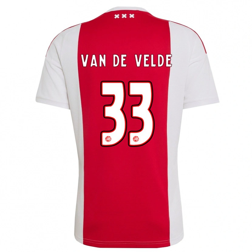 Danxen Homem Camisola Jonna Van De Velde #33 Vermelho Branco Amarelo Principal 2026/27 Camisa Brasil